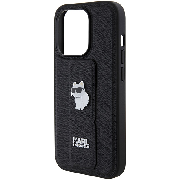 Huse pentru iPhone 14 Pro, Karl Lagerfeld, Saffiano Gripstand, Negru - 2 | YEO