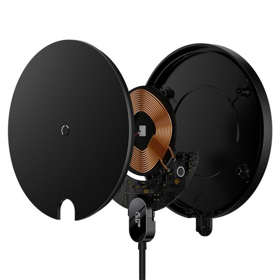 Incarcator Fara Fir, 15W - Baseus (CCED000001) - Black - 2 | YEO