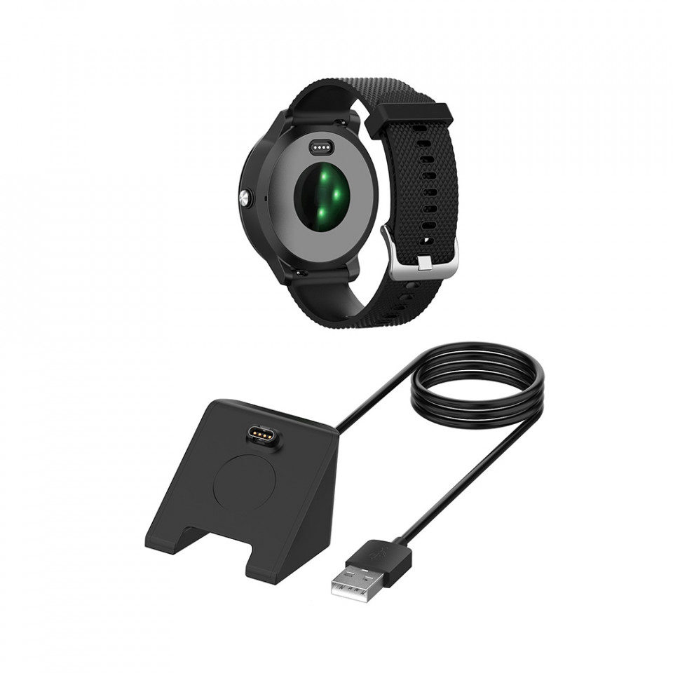 Incarcator pentru Garmin Watch, USB, 5W, 1m - Techsuit (TGC3) - Black - 2 | YEO
