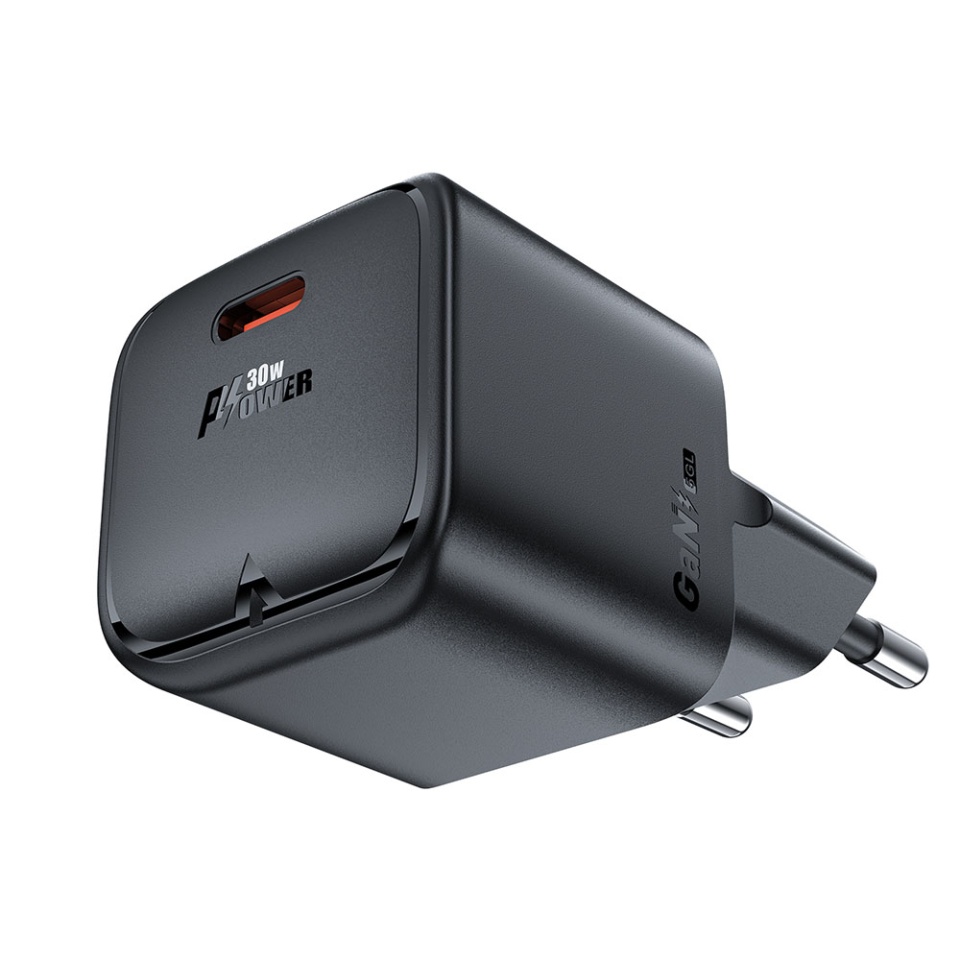 Incarcator Priza 30W, 1x Type-C, Mini GaN, Power Delivery, Design Compact, Acefast A77, Negru - 3 | YEO