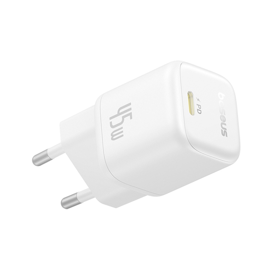 Incarcator Priza, Baseus, GaN, Fast Charging, 45W, USB-C, PicoGo, Alb - 2 | YEO