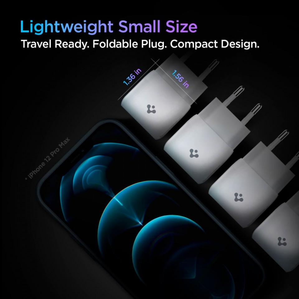 Incarcator priza Type-C la Lightning, PD 20W (PE2C10CL), Spigen - Alb - 1 | YEO