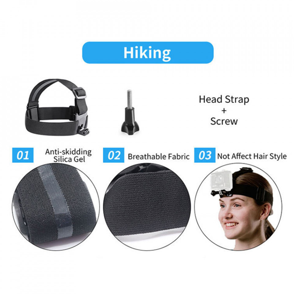 Kit accesorii GoPro / Sony Action Camera / Xiaomi Yi 216in1, Techsuit (CAL38) - Negru - 3 | YEO
