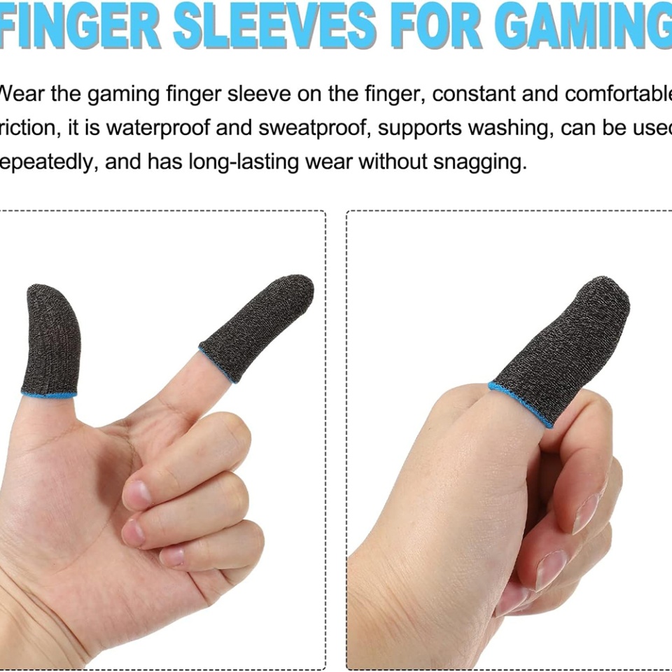 Mansoane Degete pentru Gaming, Profesionale, de Telefon si Tableta, SKDR HyperFlex FS3 - Negru Albastru - 2 | YEO