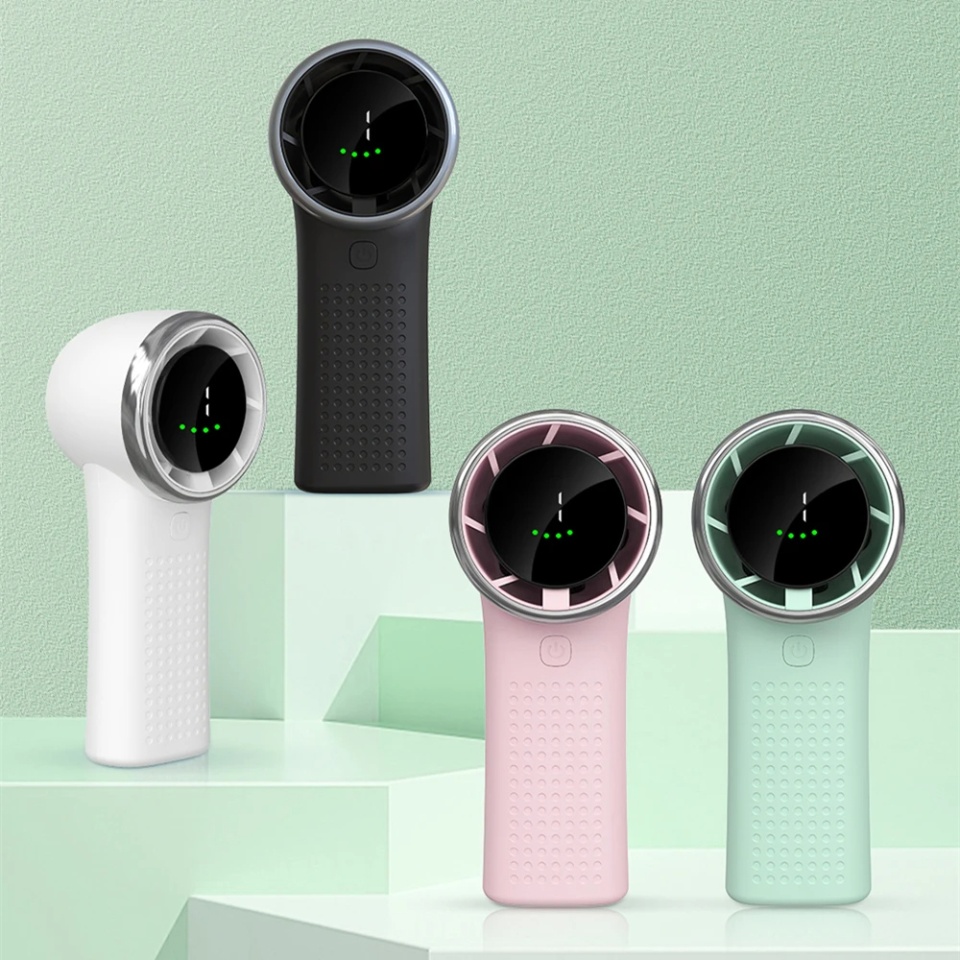 Mini Ventilator Portabil A8, LED Display, 5 Viteze, USB-C, Baterie 3600mAh, Silentios si Compact, Roz - 1 | YEO