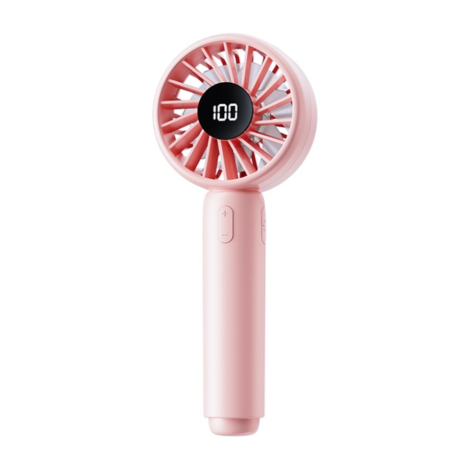 Mini Ventilator Portabil, CT-110, 5 Viteze, USB-C, Compact si Usor, set cu sticker, Roz