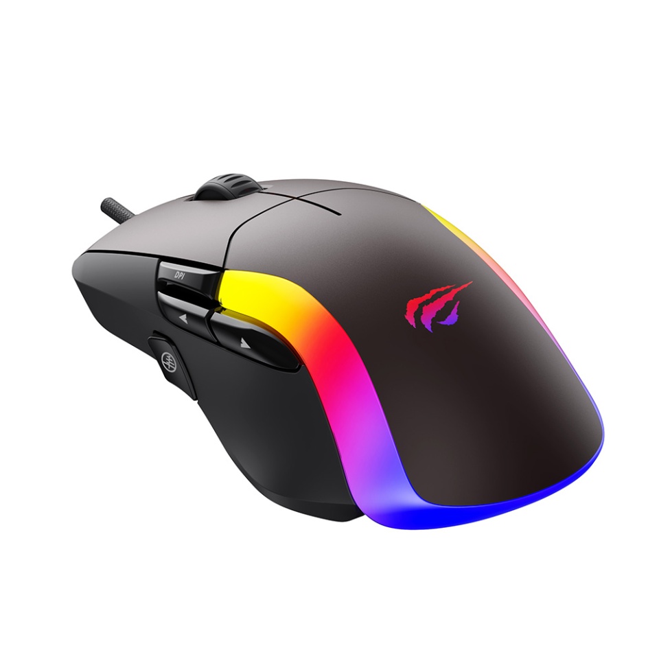Mouse gaming, 1200–8000 DPI, USB, RGB, 1.6m, 5V, Havit MS959S, Negru - 3 | YEO