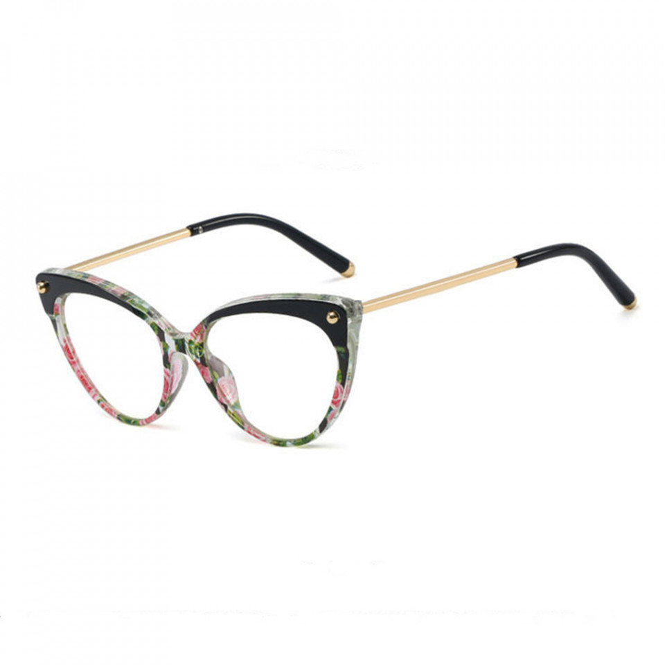 Ochelari calculator dama protectie lumina albastra, Techsuit (F93308) - Black / Flowers