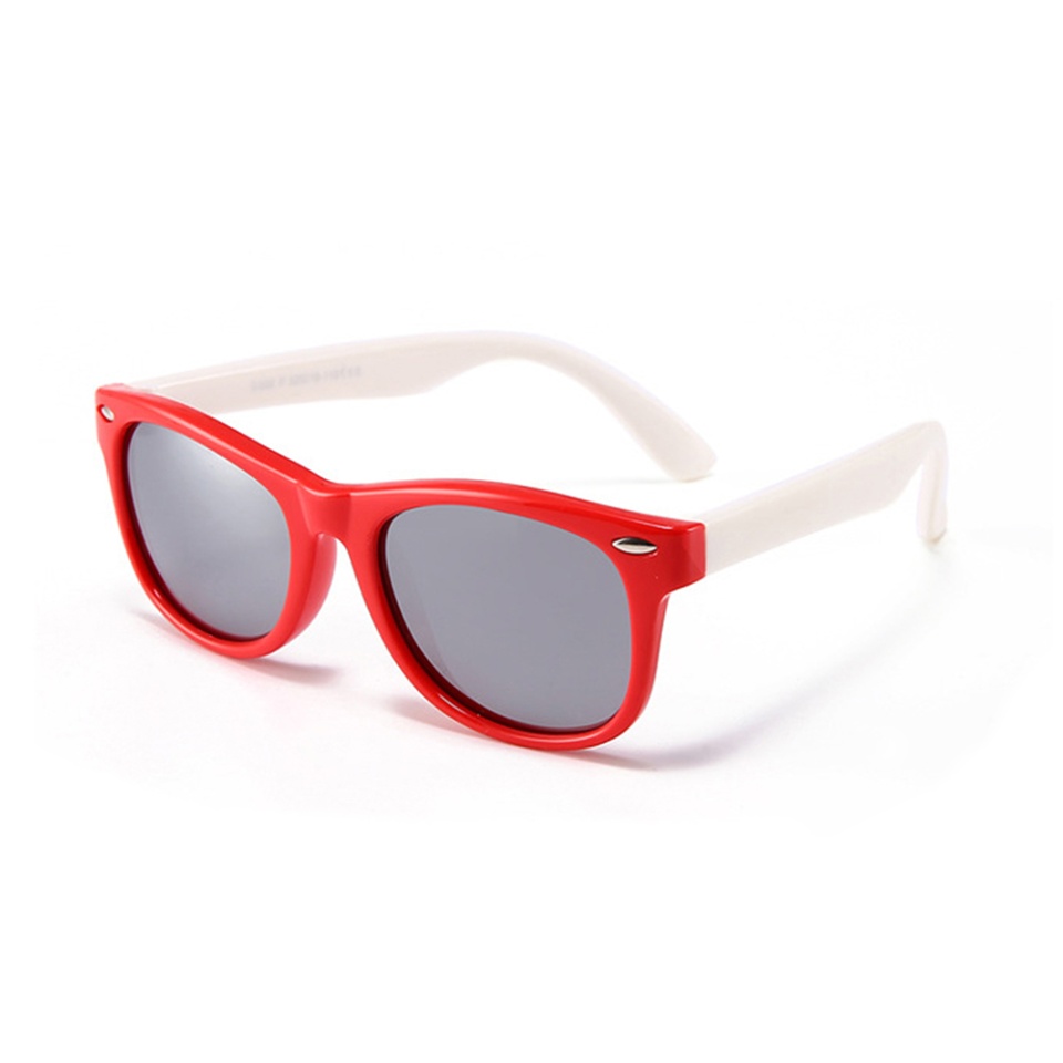 Ochelari de soare copii 3-8 Ani, Protectie UV, Polarizati, Skyddar Kido D802 - Alb Rosu Gri