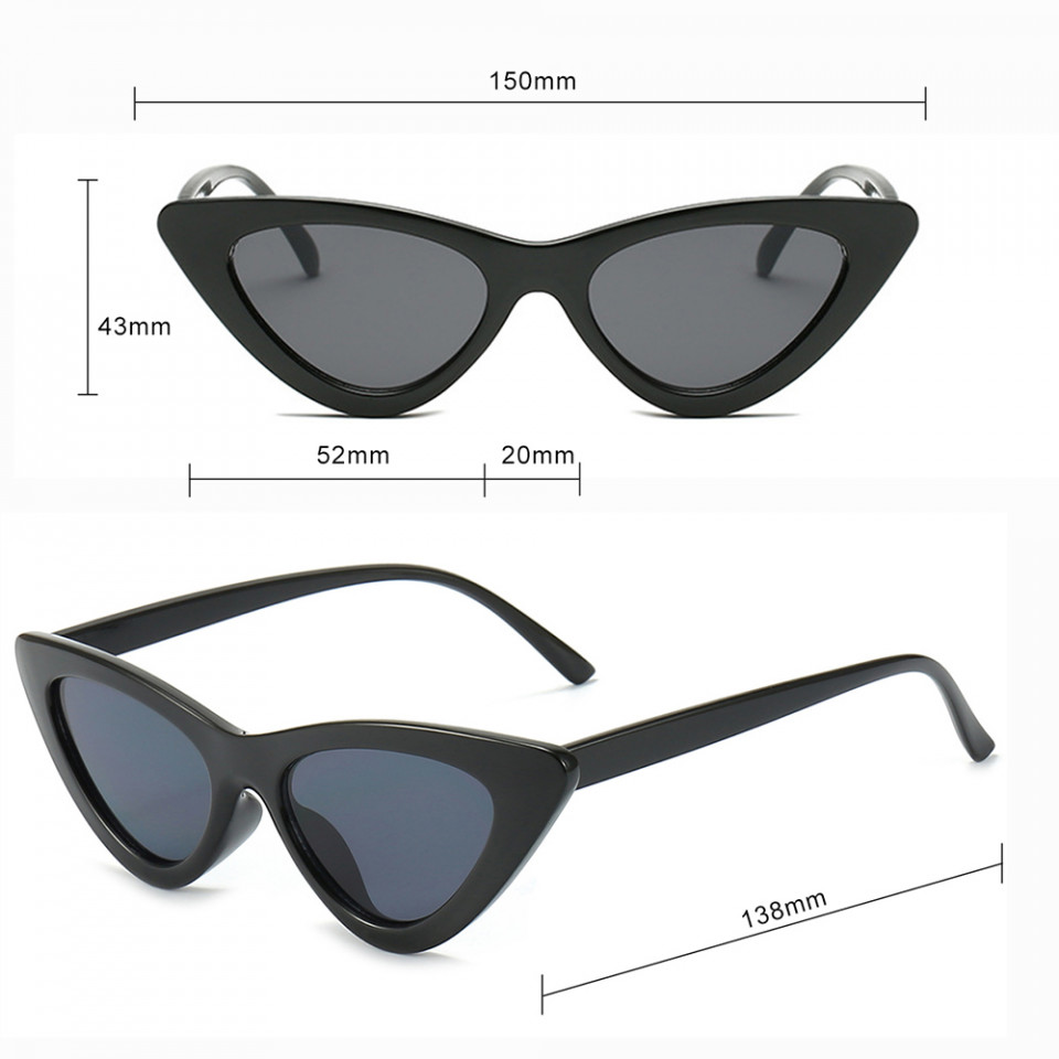 Ochelari de soare dama, rame triunghiulare, Skyddar Vistta 5040 - Negru - 2 | YEO