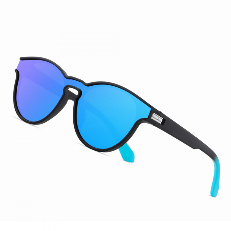 Ochelari de soare Unisex cu protectie UV (TR7545), Techsuit - Negru Mat / Albastru - 3 | YEO