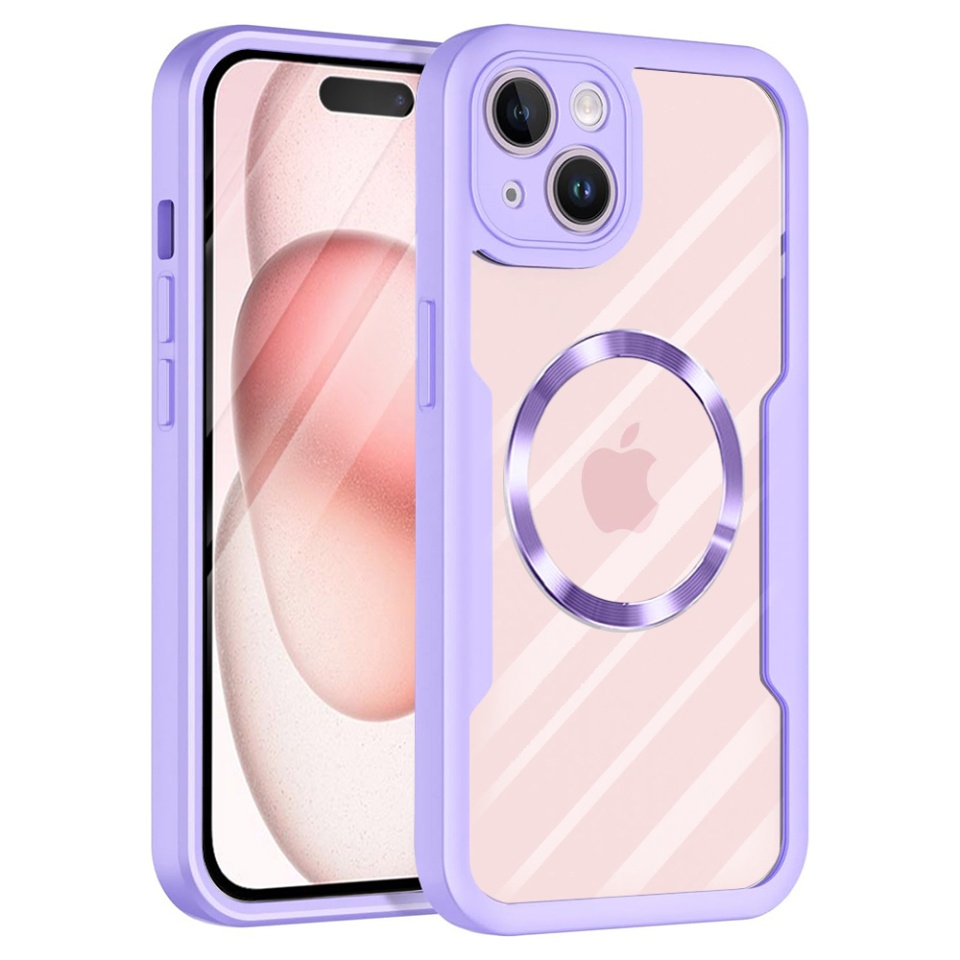 [Pachet 360°] Husa + Folie iPhone 15 Plus MagSafe, SKDR ColorShield 360° - Mov