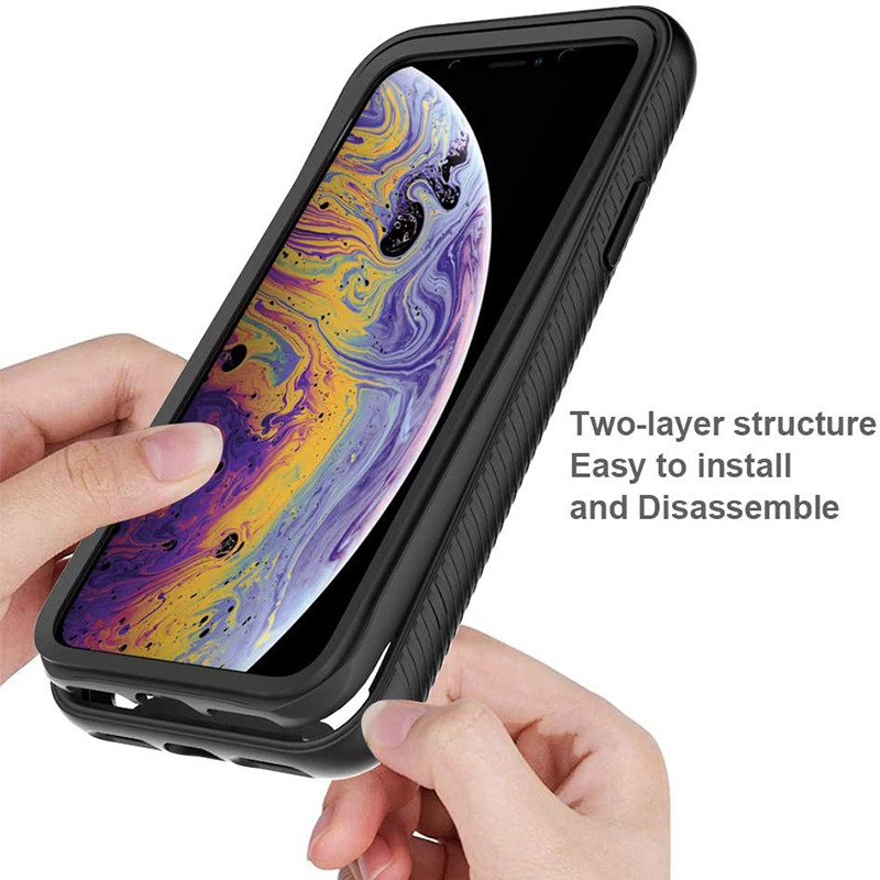 [Pachet 360°] Husa + Folie iPhone 5 / 5S / SE, Techsuit Defense - Negru - 3 | YEO