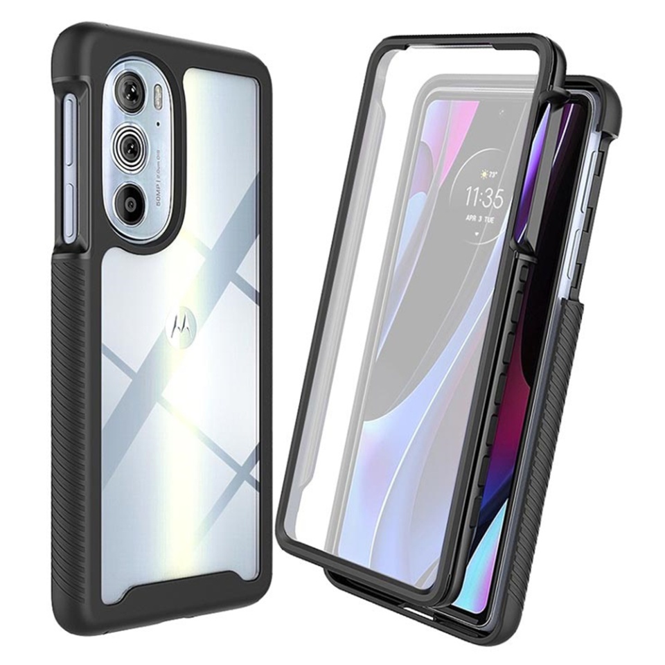 [Pachet 360°] Husa + Folie Motorola Edge 30 Pro anti soc, Techsuit Defense - Negru