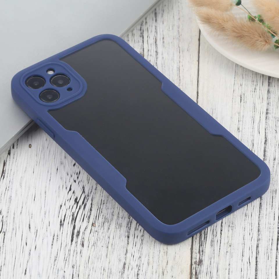 [Pachet 360°] Husa + Folie pentru iPhone 11 Pro Max, SKDR ColorShield 360° - Albastru - 1 | YEO