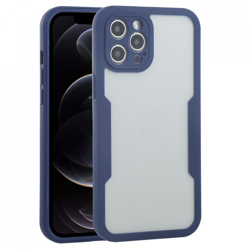 [Pachet 360°] Husa + Folie pentru iPhone 12 Pro, SKDR ColorShield 360° - Albastru