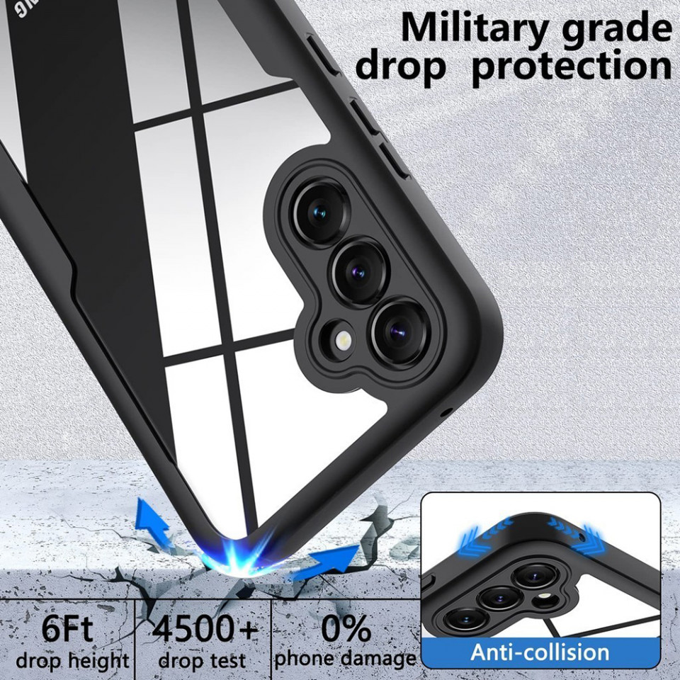 [Pachet 360°] Husa + Folie pentru Samsung Galaxy S24 Plus, SKDR ColorShield 360° - Negru - 2 | YEO