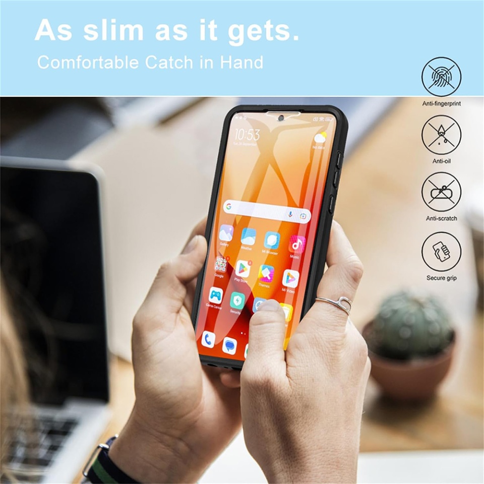 [Pachet 360°] Husa + Folie pentru Xiaomi Redmi 13C 4G / Poco C65, SKDR ColorShield 360° - Mov - 3 | YEO