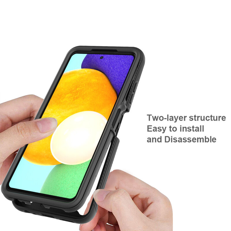 [Pachet 360°] Husa + Folie Samsung Galaxy A22 5G, Techsuit Defense - Negru - 2 | YEO