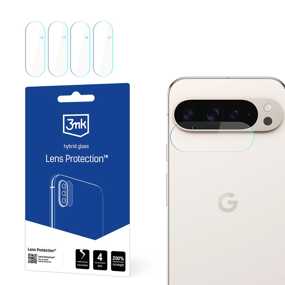 [Pachet 4x] Folie camera pentru Google Pixel 9 Pro XL, 3mk Lens Protection, Transparenta