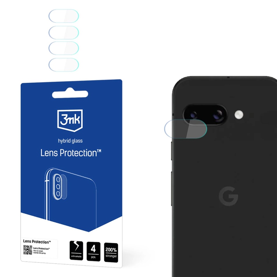 [Pachet 4x] Folie camera pentru Google Pixel 9a, 3mk Lens Protection, Transparenta