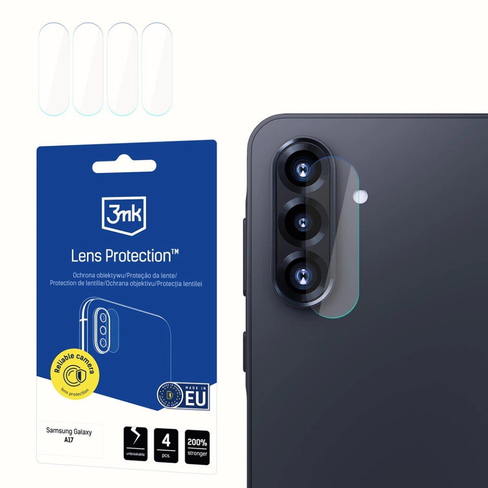 [Pachet 4x] Folie camera pentru Samsung Galaxy A17 5G, 3mk Lens Protection, Transparenta