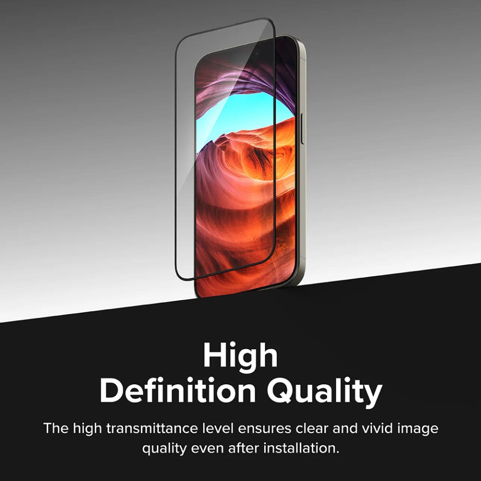 [Pachet x2] Folie sticla iPhone 16 Pro, Claritate si Protectie Maxima, Strat Oleofobic Anti-Amprenta, Ringke Easy Slide - Transparenta - 3 | YEO