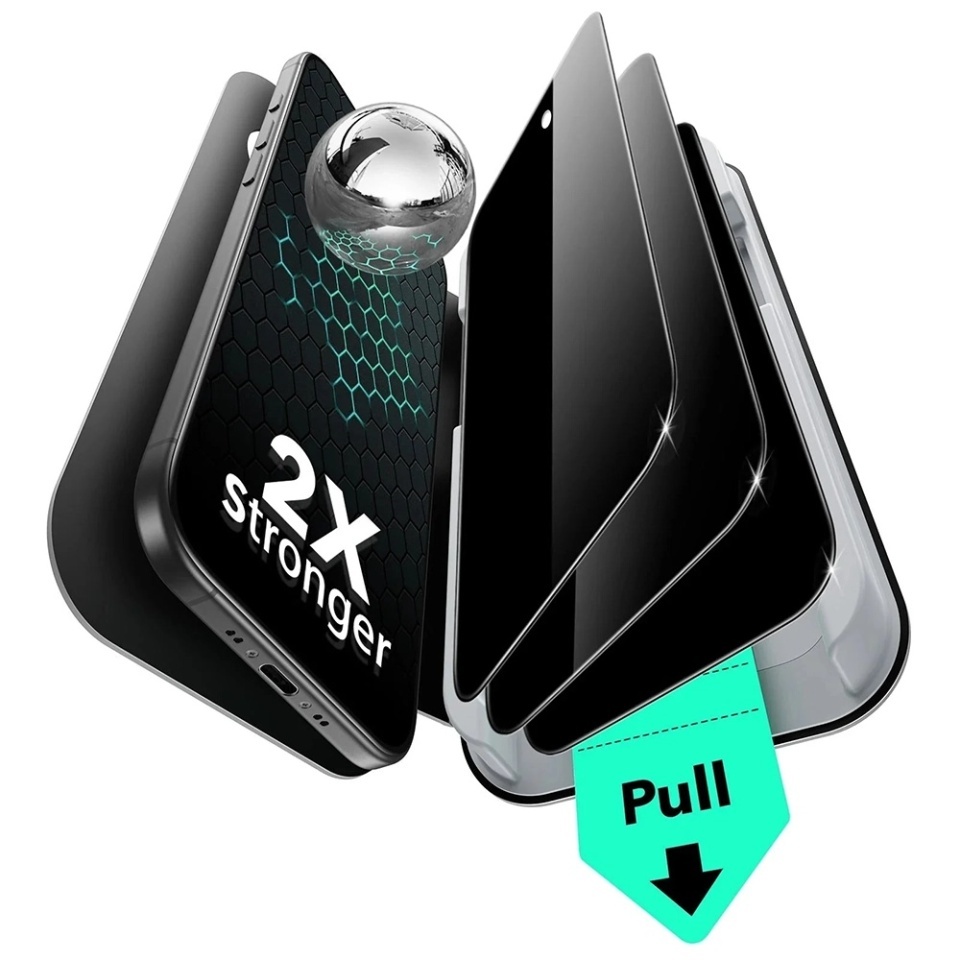 [Pachet x3] Folie sticla pentru iPhone 17 Air, ESR Tempered Glass UltraFit, Negru