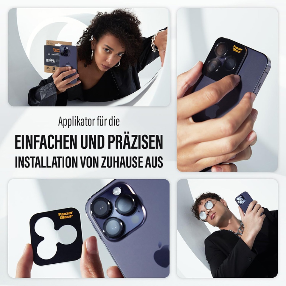 Protectie Camera pentru iPhone 16 Pro / 16 Pro Max, Hoops PanzerGlass®, cu Separare Optica, Sticla Securizata, Anti-Zgarieturi si Anti-Reflexie, Transparenta - 6