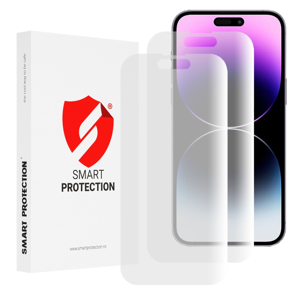 [SET 2x] Folie de protectie iPhone 14 Pro Max, Premium Classic, Smart Protection, Transparent