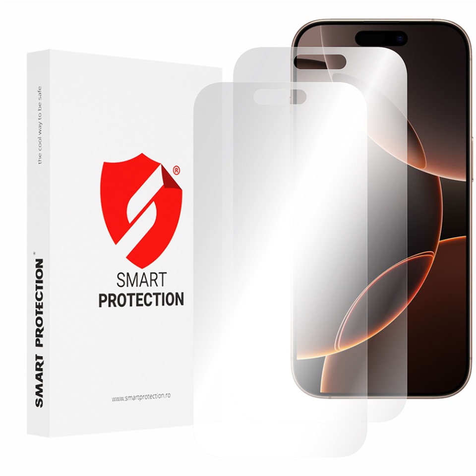[SET 2x] Folie de protectie iPhone 16 Pro Max, Premium Classic, Smart Protection, Transparent