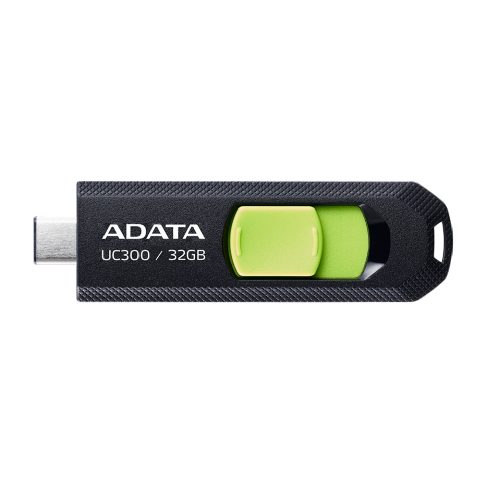 Stick de Memorie USB-C FlashDrive, 32GB, 100MB/s, Adata UC300, Verde Negru