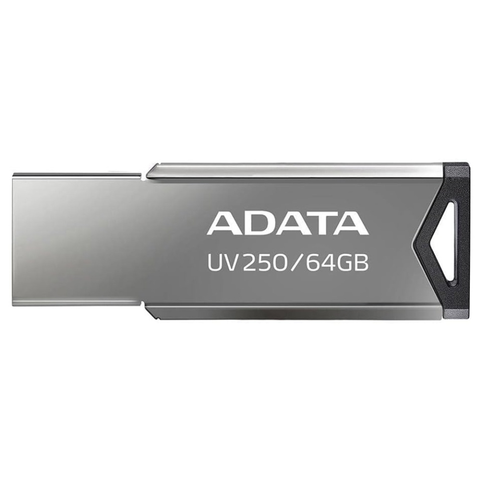 Stick USB ADATA UV250, 64G, USB 2.0, Design Metalic, Gri - 1 | YEO
