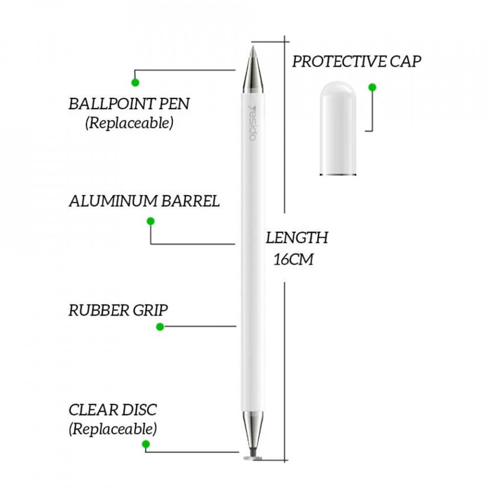 Stylus Pen Pasiv Universal - Yesido (ST04) - White - 4 | YEO
