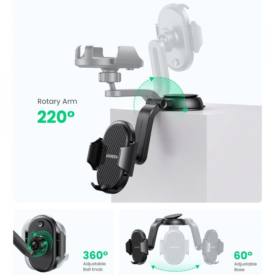 Suport Auto ajustabil pentru Bord - Ugreen (20473) - Black - 1 | YEO