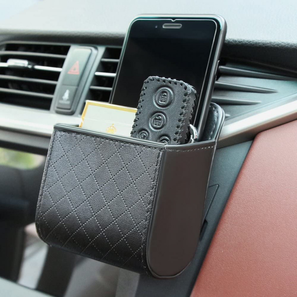 Suport auto grila ventilatie obiecte mici, Techsuit (CO-P1) - Negru - 2 | YEO