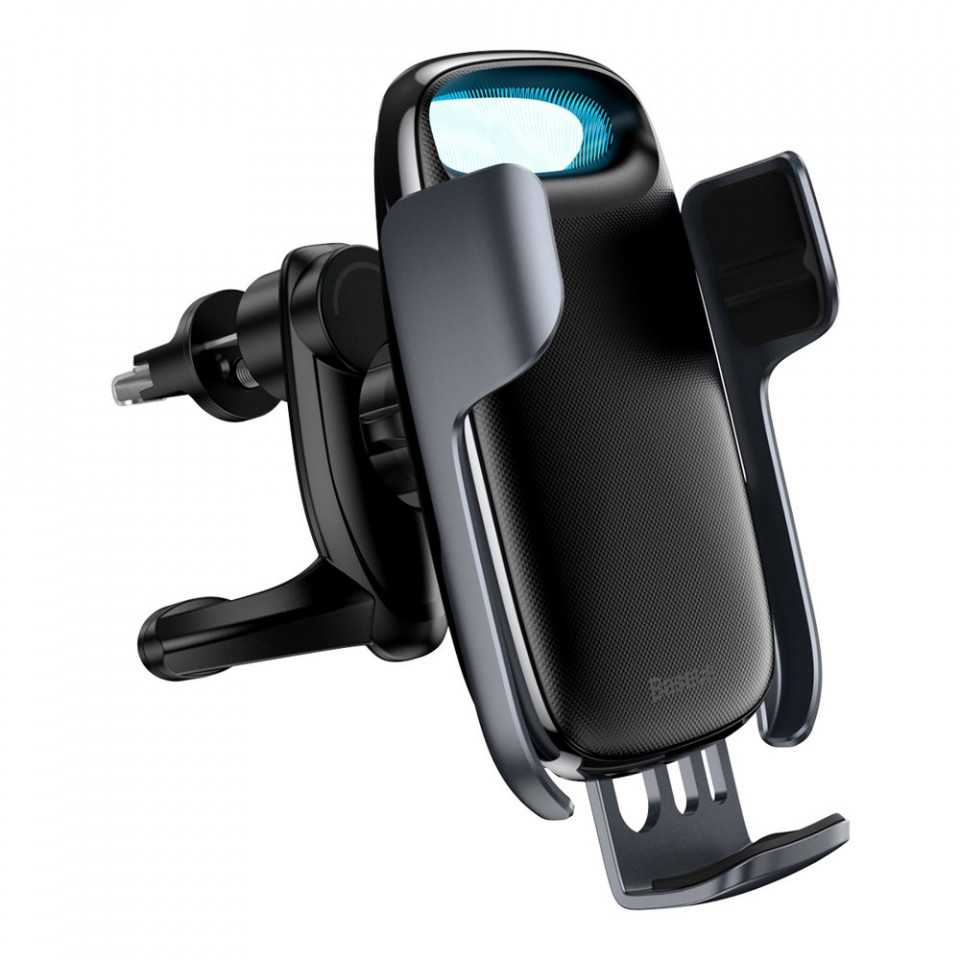 Suport auto incarcare wireless, grila ventilatie, 15W, Baseus Milky Way (WXHW02-01) - Negru