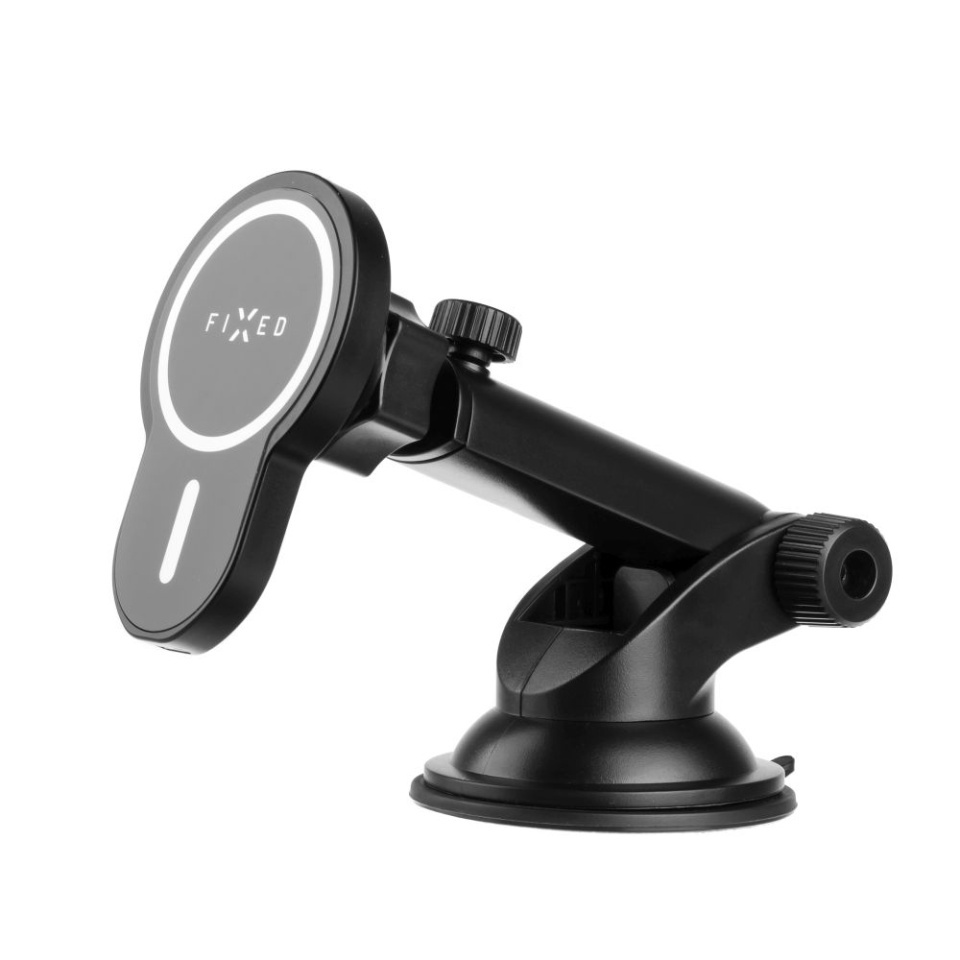 Suport Auto Telefon cu Incarcare Wireless 15W FIXED MagClick iOS/Android Prindere Bord/Parbriz, Negru - 3 | YEO