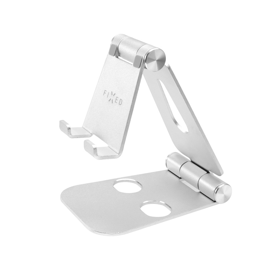 Suport Birou Pliabil, FIXED, Frame Universal pentru Telefon/Tableta Aluminiu Design Minimalist, Argintiu