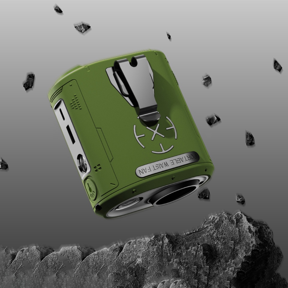 Ventilator de Brau Portabil Z14, 5 trepte de viteza, 6000mAh, Motor Brushless, Display LED, Design Compact, Verde - 3 | YEO