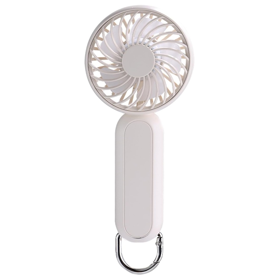 Ventilator Portabil Mini, 3 Viteze, de Birou, de Mana, USB, 1200mAh, SKDR LittleWonder - Bej deschis