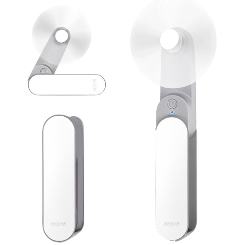Ventilator Portabil Mini, de Poseta, de Birou, de Mana, Silentios, Pliabil, 1200mAh, SKDR NiniFan - Alb