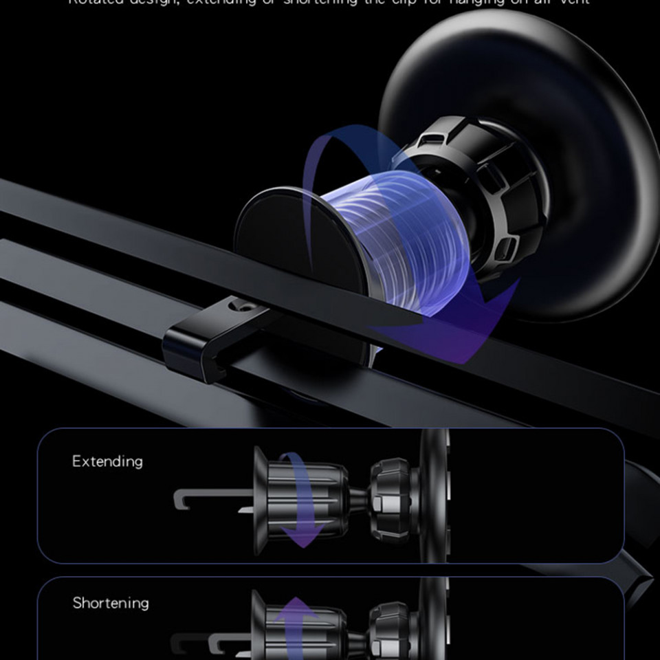 Yesido - Car Holder (C156) - Magnetic Grip for Air Vent - Black - 5