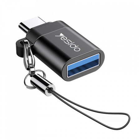 Adaptor Type-C la USB 3.0, Plug & Play, 5Gbps, Yesido (GS06) - Negru