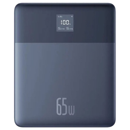 Baterie Externa 2x Type-C, 65W, 12.000mAh, Display Digital, Cablu inclus Type-C, Baseus Power Bank Blade, Albastru