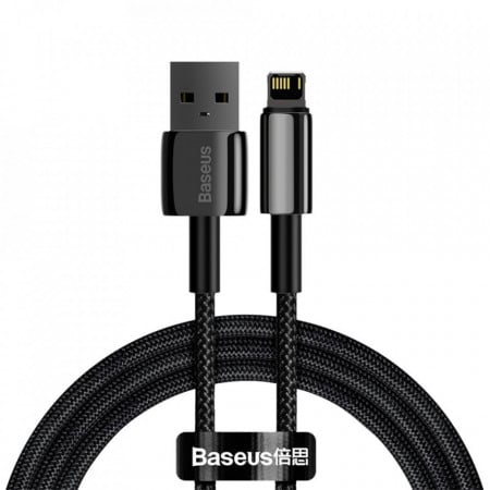 Cablu de date USB la Lightning, 2.4A, 1m, Baseus (CALWJ-01) - Negru