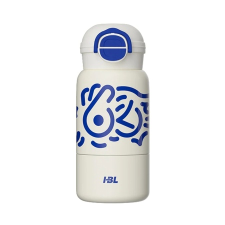 Cana termos pentru Copii, Rezistent la rugina si la scurgeri, Reutilizabil, Bauturi calde si reci, ceai sau cafea, smoothie si multe altele, Otel inoxidabil, 520ml, THM8 - Alb
