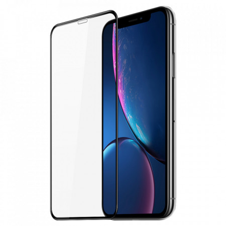 Folie iPhone XR / iPhone 11 din sticla securizata, Dux Ducis - Negru
