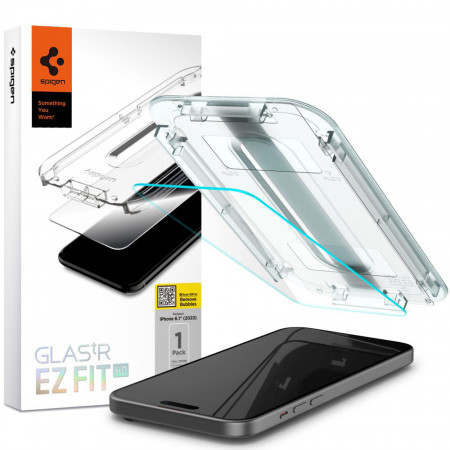 Folie pentru iPhone 15 Plus, Spigen Glas.TR EZ FIT - Transparent