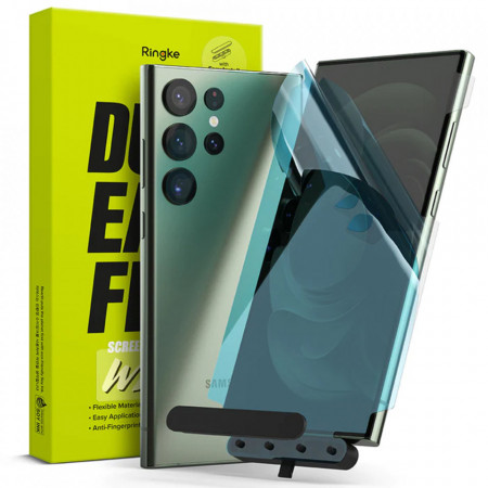 Folie Samsung Galaxy S23 Ultra, Dual Easy WingFull (pachet 2x), Ringke - Clear